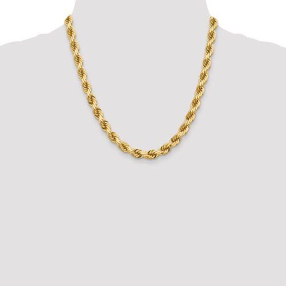New 14k gold semi solid 18 inch rope chain - Picture 5 of 11
